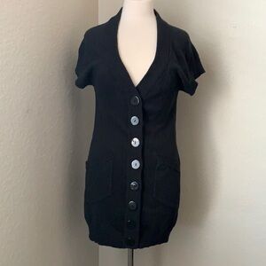 PURE LUCK black cap sleeve tunic cardigan